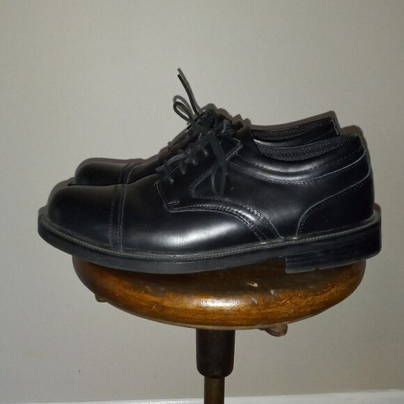 MEN'S BLACK LEATHER DEER STAGS LACE UP SHOES, SIZE 10.5 MEDIUM WIDTH - Picture 4 of 9
